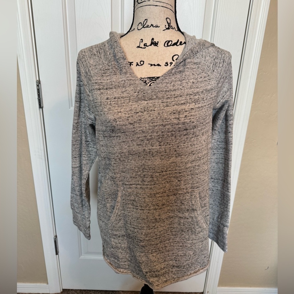 The Lounge Life Gray Women's Fleece Pullover with Hood Medium